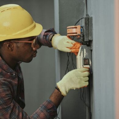 Electrician at work