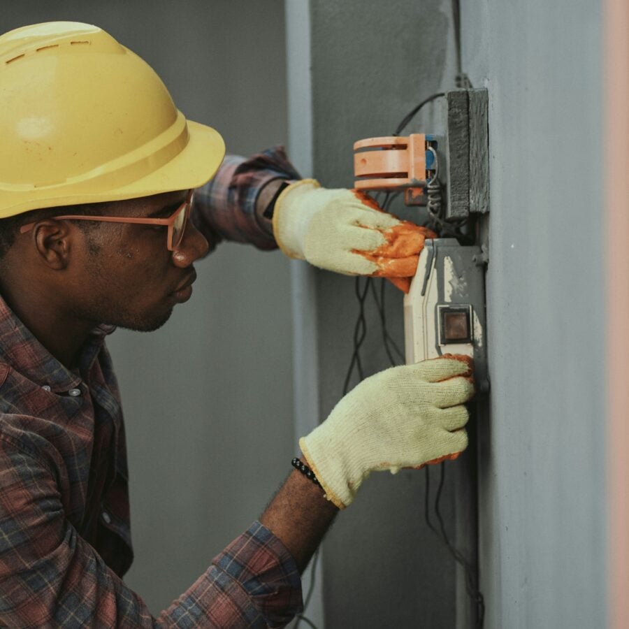 Electrician at work